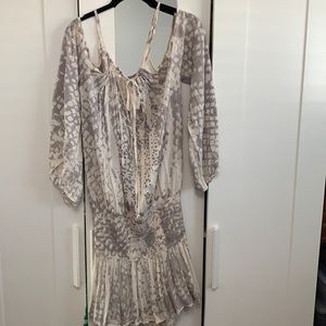 Tie dye cold shoulder dress